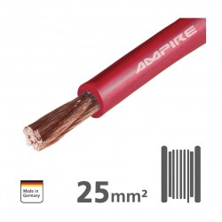35m Roll 12v Single Core Cable 25mm Ampire XSK25-RED
