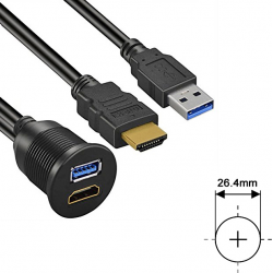 Cabo extensão HDMI USB 150cm