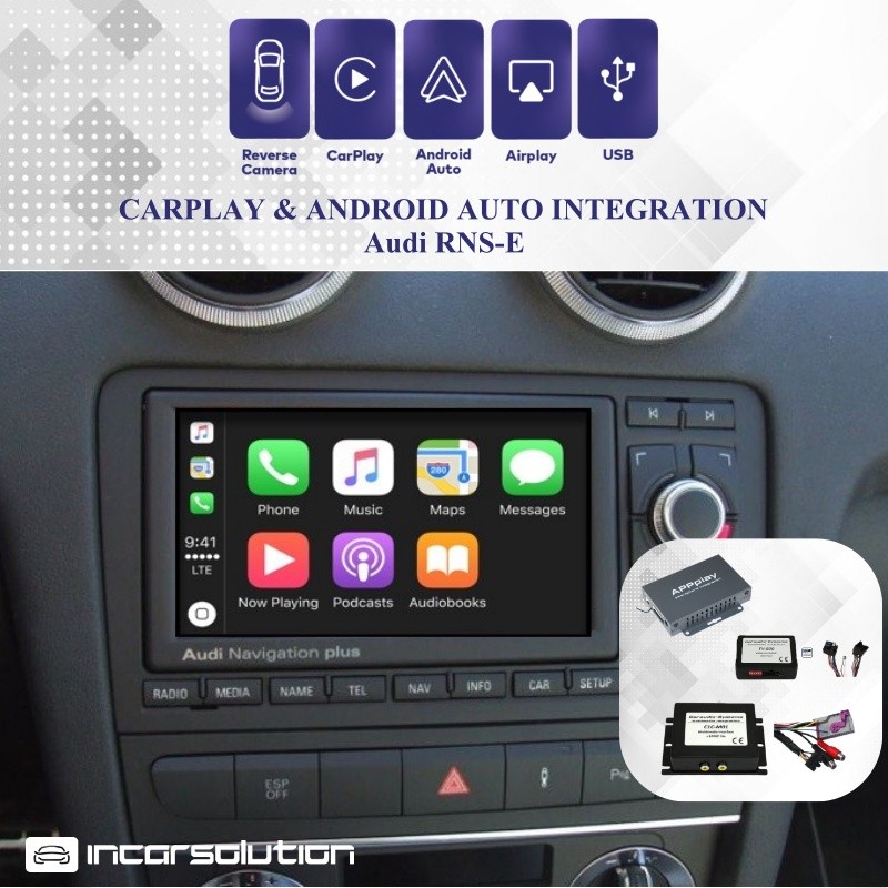 Wireless CarPlay Android Auto USB Audi RNS-E A3 A4 TT R8
