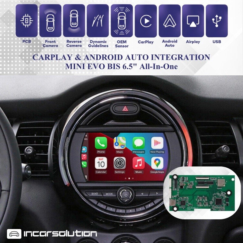Wireless CarPlay Android Auto MINI EVO BIS 6.5" F54 F55 F56 F57 F60