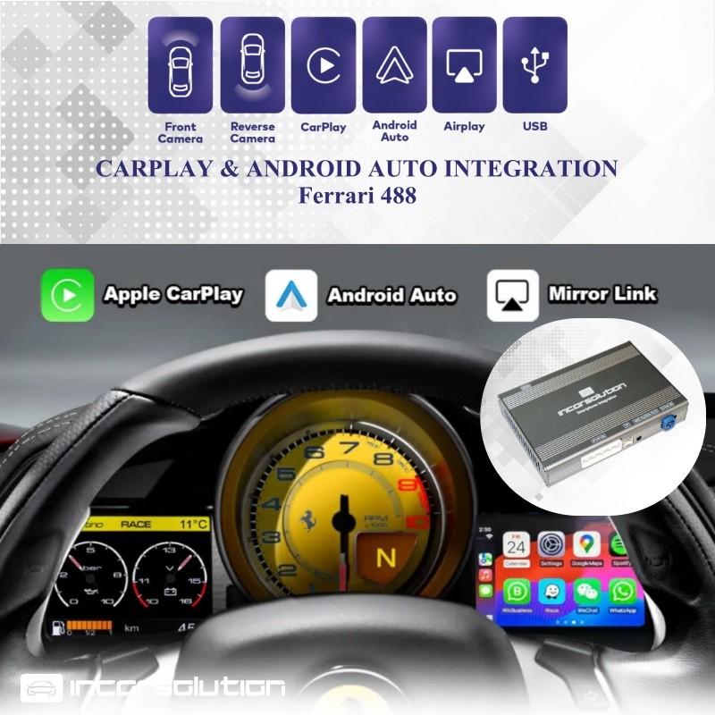 Wireless CarPlay Android Auto Ferrari 488 Pista Spider