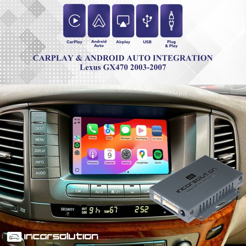 Wireless CarPlay Android Auto Lexus LX470 2003-2007