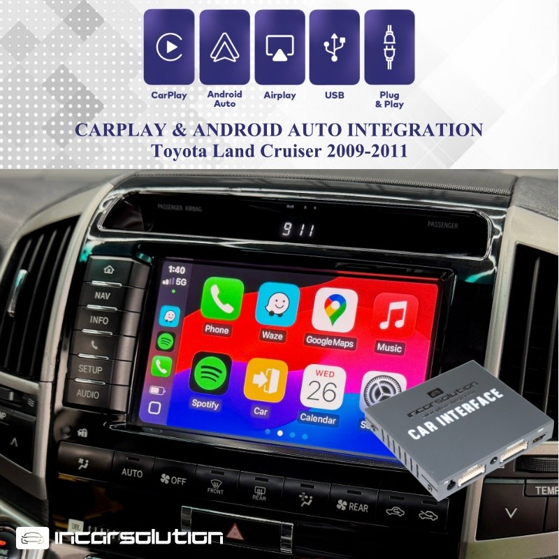 Toyota Land Cruiser 2009-2011 Wireless CarPlay Android Auto
