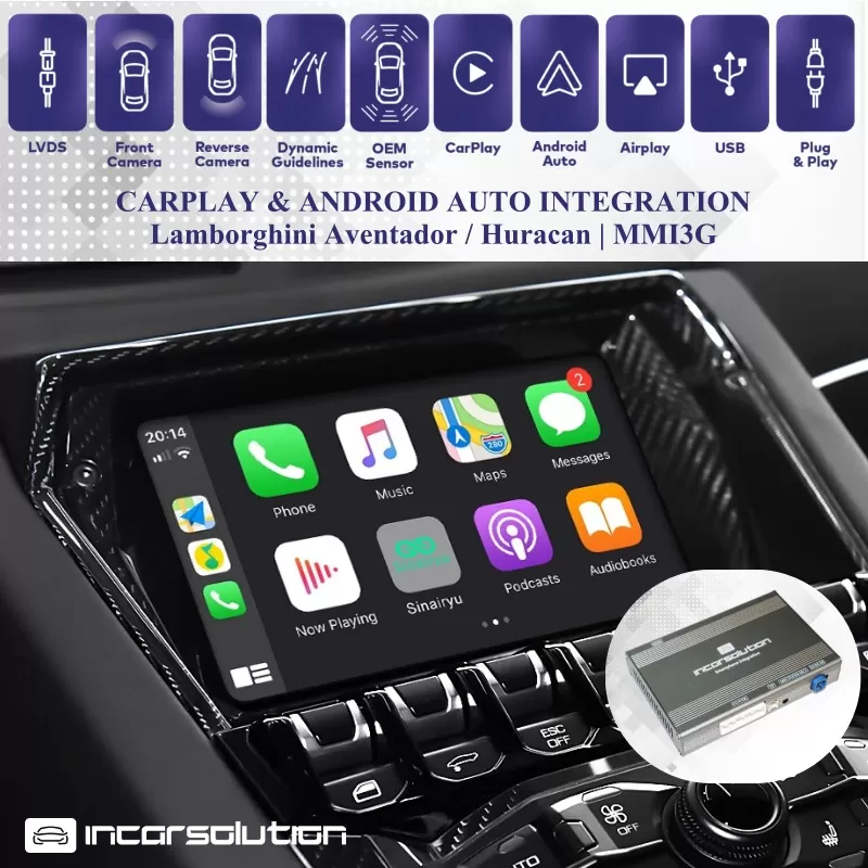 Wireless CarPlay Android Auto Lamborghini Aventador Huracan MMI 3G