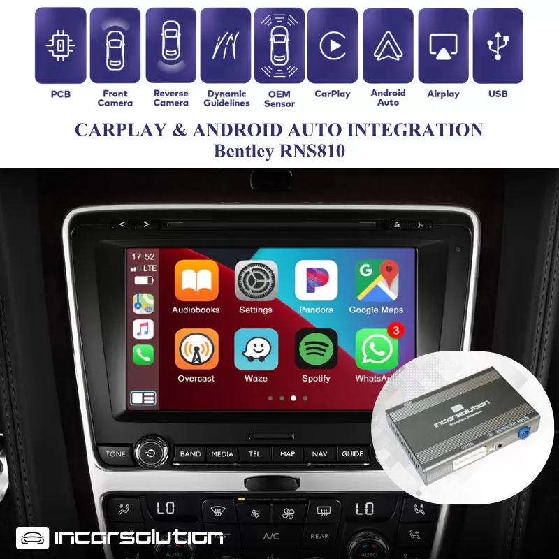 Wireless CarPlay Android Auto Bentley Continental Flying Spur - RNS810