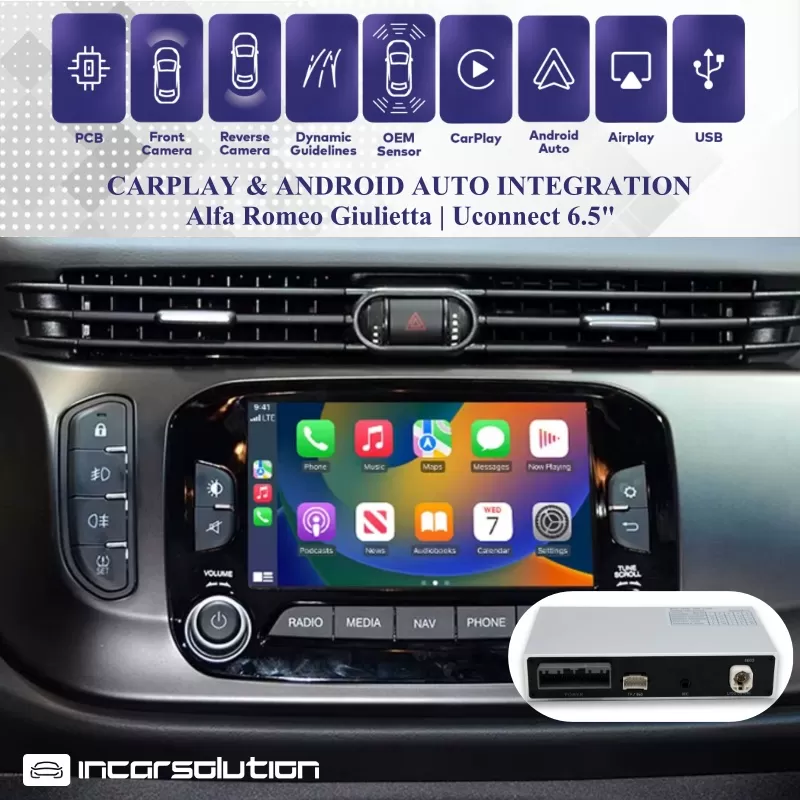 Wireless CarPlay Android Auto Alfa Giulietta - Uconnect 6.5"