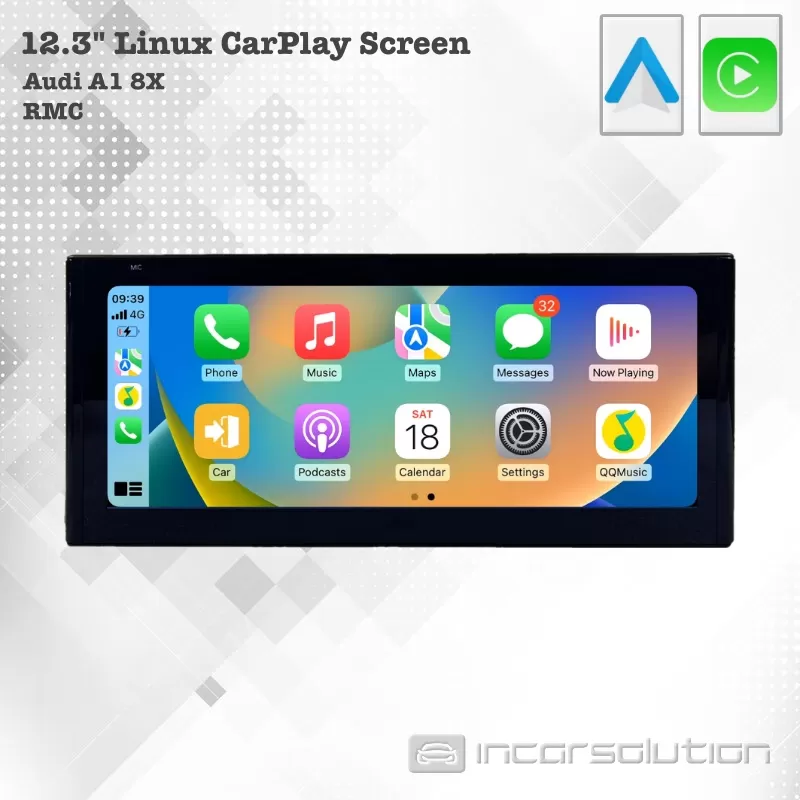 Monitor 12.3" CarPlay Android Auto Audi A1 RMC