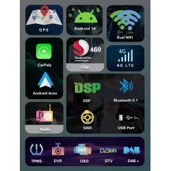 Radio Android 8+128GB Audi A3 CarPlay & Android Auto