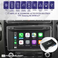 Wireless CarPlay Android Auto VW Touareg RCD550 6.5" 2010-2018