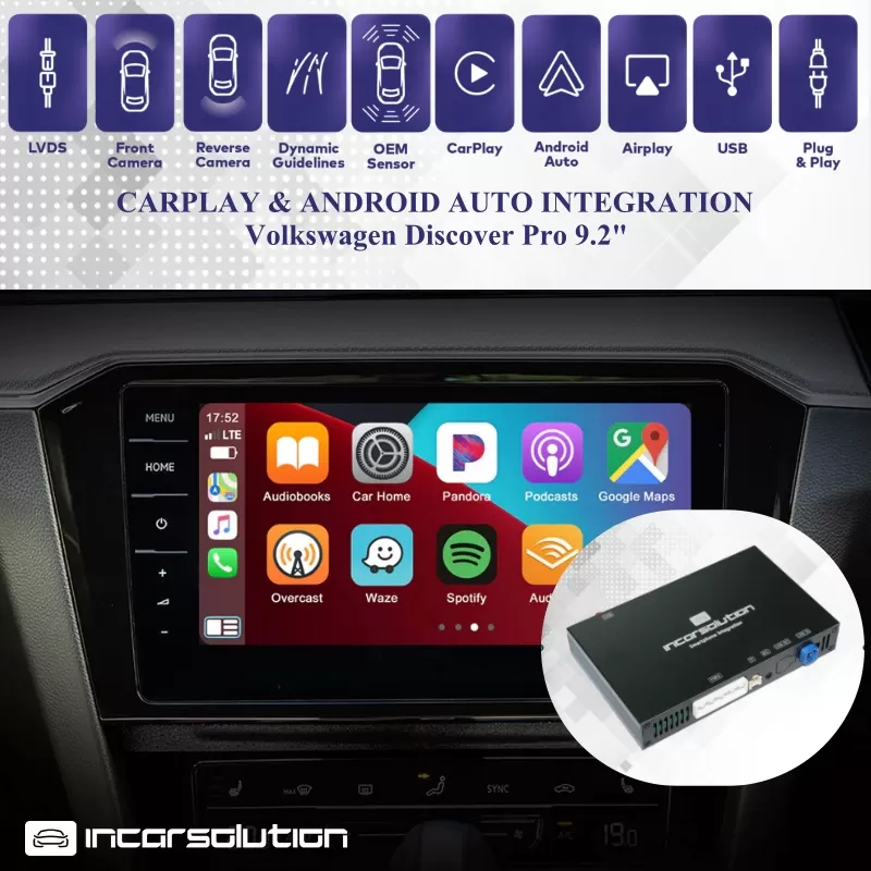 Wireless CarPlay Android Auto VW Discover Pro 9.2" MIB2.5