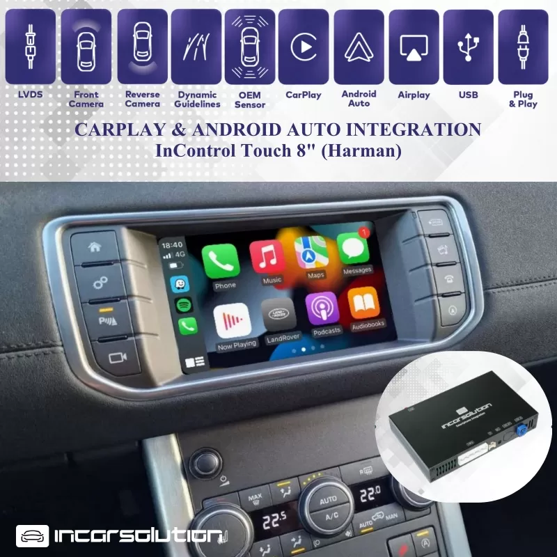 Wireless CarPlay Android Auto Land Rover InControl 8" Harman