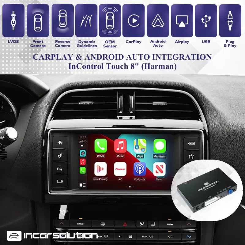 Wireless CarPlay Android Auto Jaguar InControl 8" Harman