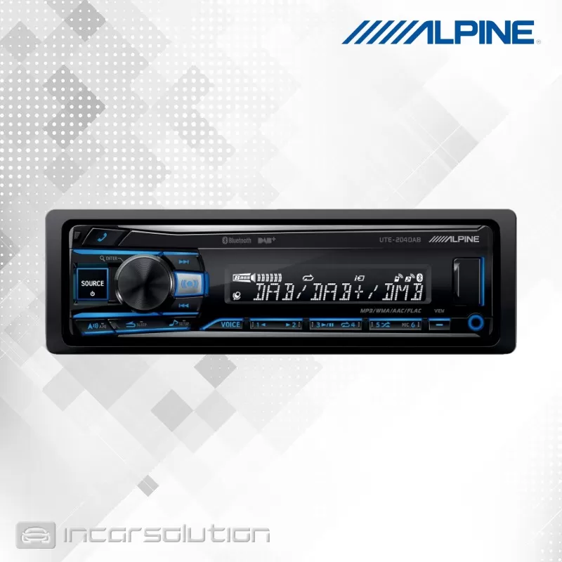 Alpine UTE-204BT Radio 1Din RDS USB Bluetooth A2DP DAB+