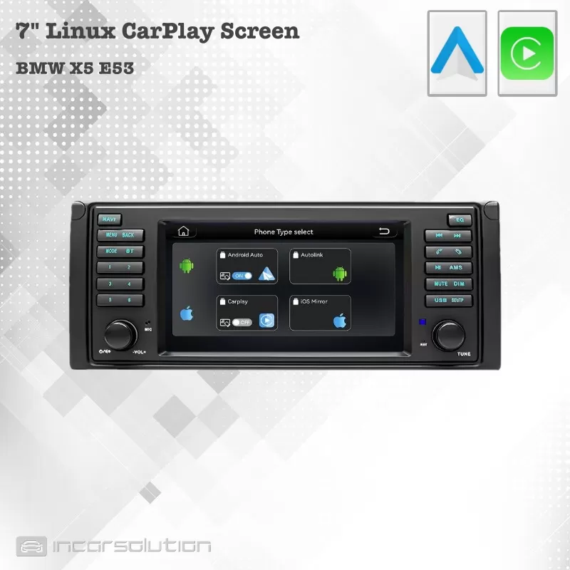 Radio Linux BMW X5 E53 CarPlay Android Auto