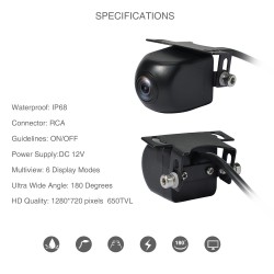 Camara Frontal & Traseira Universal - Angulo 180º